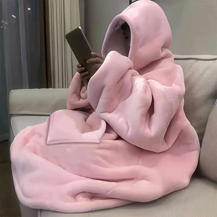 Oversized Wearable Hoodie Blanket – Double-Sided with Pockets, Cozy Gift for All Occasions - Image 3