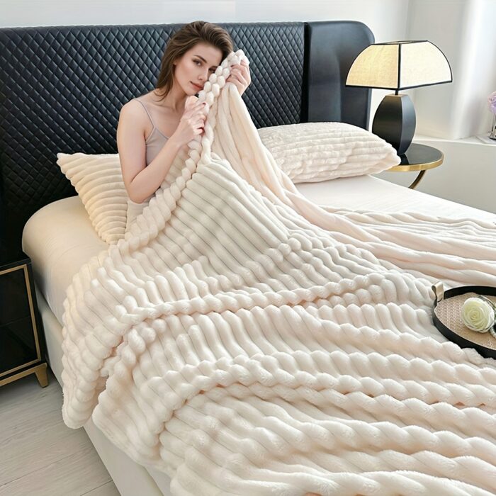 Ultra-Soft Faux Rabbit Fur Throw Blanket – Machine Washable, All-Season Decorative Throw - Image 9