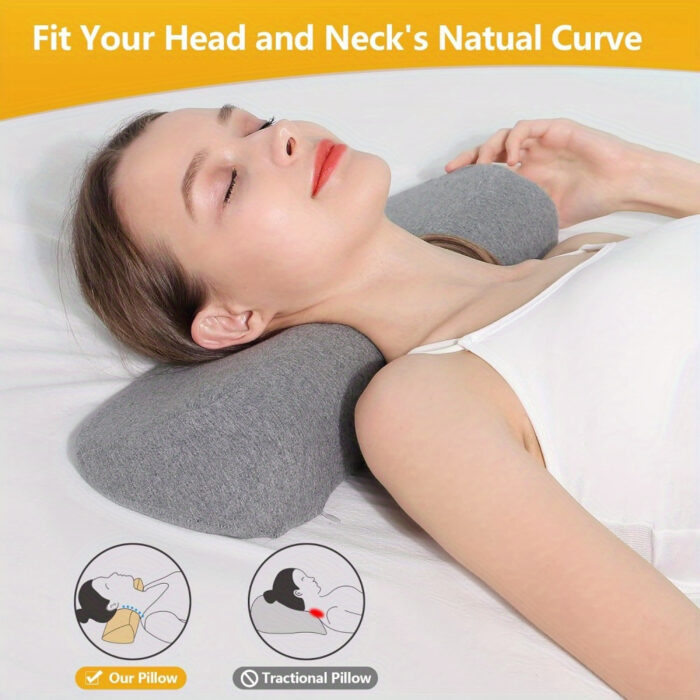 Neck Support Pillow – High-Low Cervical Design with Moisture-Wicking Zippered Cover - Image 5
