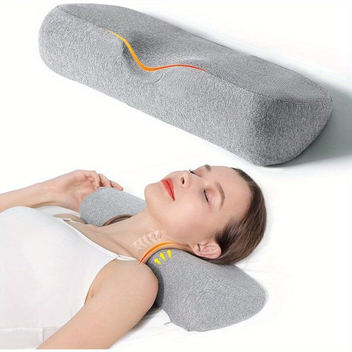 Neck Support Pillow – High-Low Cervical Design with Moisture-Wicking Zippered Cover - Image 3