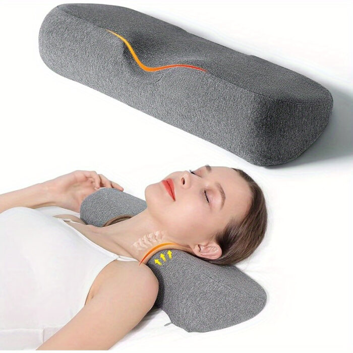 Neck Support Pillow – High-Low Cervical Design with Moisture-Wicking Zippered Cover - Image 6