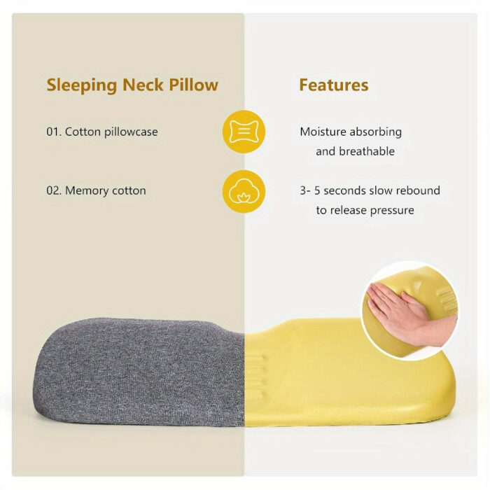 Neck Support Pillow – High-Low Cervical Design with Moisture-Wicking Zippered Cover - Image 10