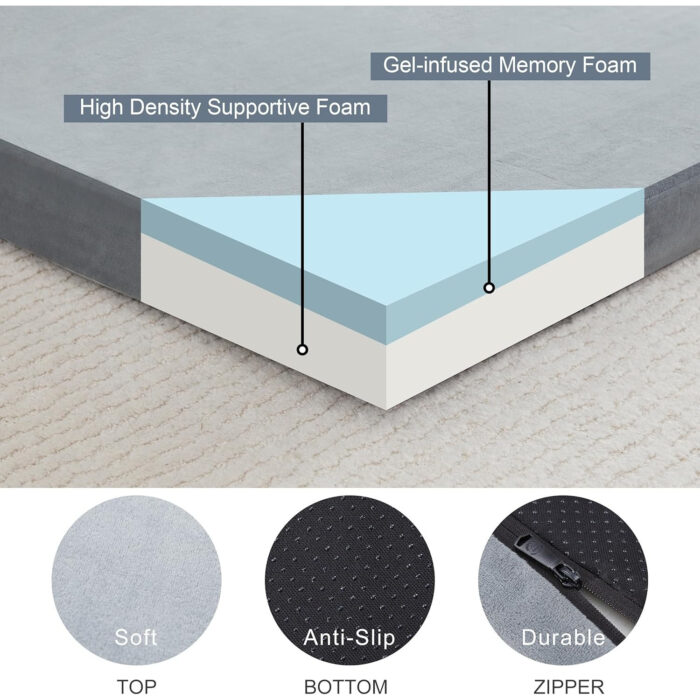 3" Memory Foam Camping Pad – Waterproof Roll-Up Sleeping Mat with Travel Bag - Image 4