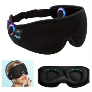 Wireless 3D Sleep Mask Headphones – Bluetooth Eye Mask with No-Pressure Design (Black)