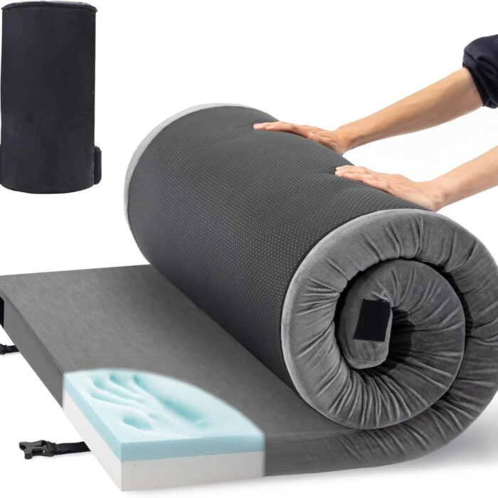 3" Memory Foam Camping Pad – Waterproof Roll-Up Sleeping Mat with Travel Bag - Image 5