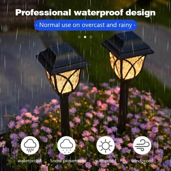 8 Pack LED Solar Courtyard Lamps – Waterproof Outdoor Lawn & Garden Pathway Lights - Image 3