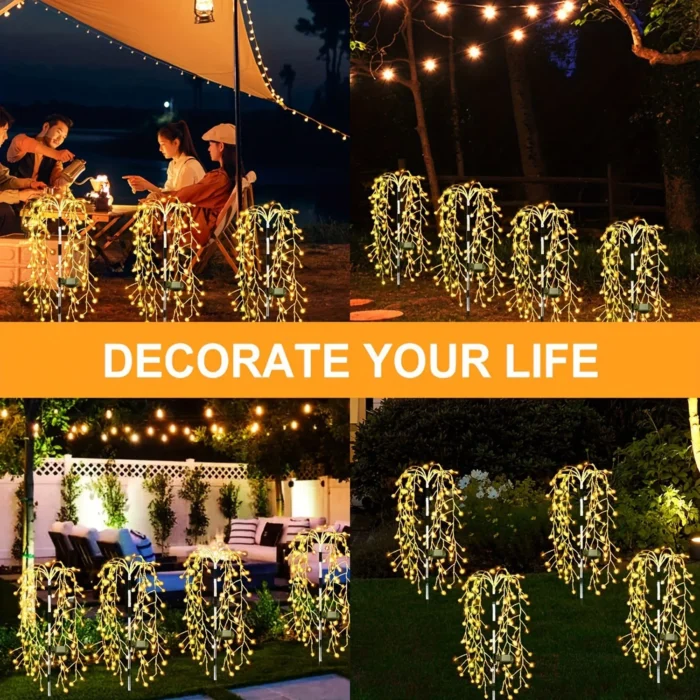 2/4/6pcs Outdoor Solar Fireworks Lights – 8-Mode Fairy String Lights for Garden & Balcony - Image 5