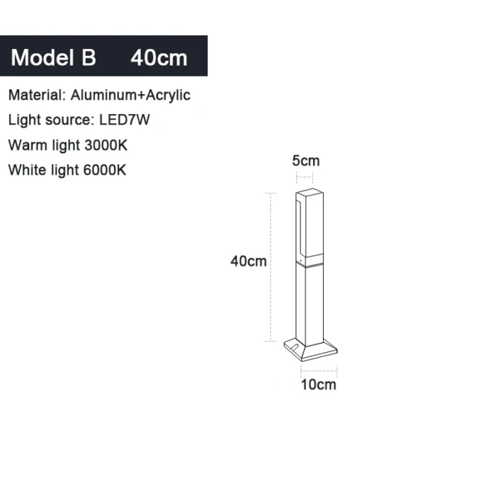 Aluminum Modern Minimalist Square Garden Lights – LED Waterproof Lawn & Courtyard Lights - Image 13