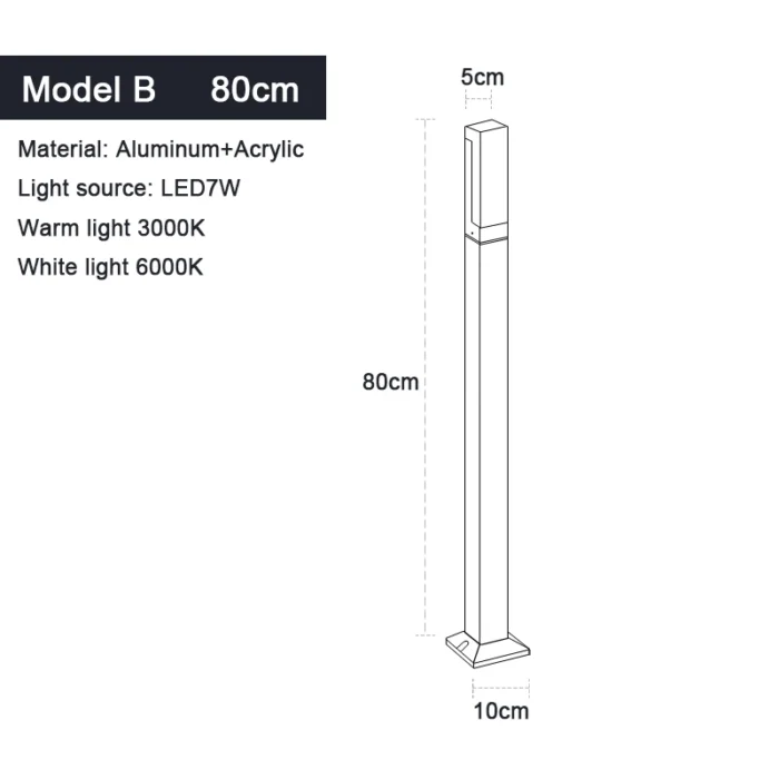 Aluminum Modern Minimalist Square Garden Lights – LED Waterproof Lawn & Courtyard Lights - Image 11