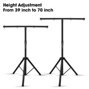 Fieryzeal DJ Light Stand – Adjustable Tripod with T-Bar for Stage Lighting