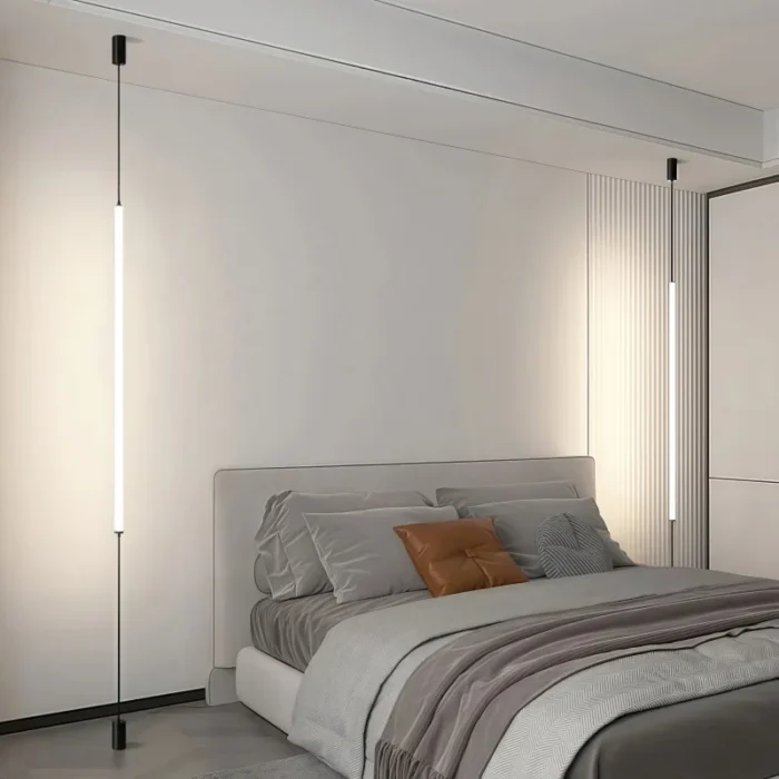 Modern Italian LED Floor Lamp – Long Line Acrylic Design for Bedroom, Living Room & Hotel Decor - Image 5