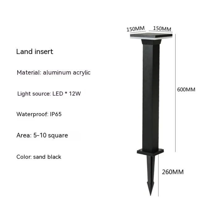 Outdoor Waterproof IP65 LED Lawn Lamp – 10W Aluminum Pillar, 30/60CM, AC85-265V - Image 7
