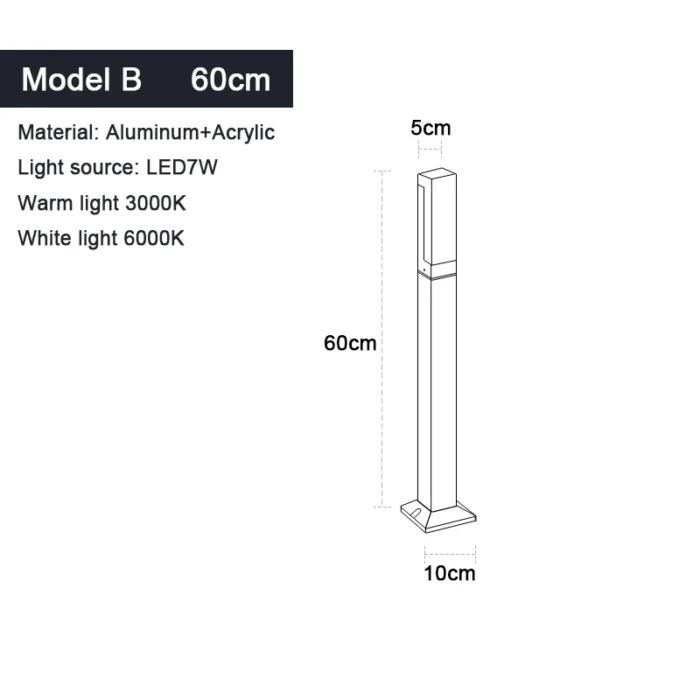 Aluminum Modern Minimalist Square Garden Lights – LED Waterproof Lawn & Courtyard Lights - Image 12