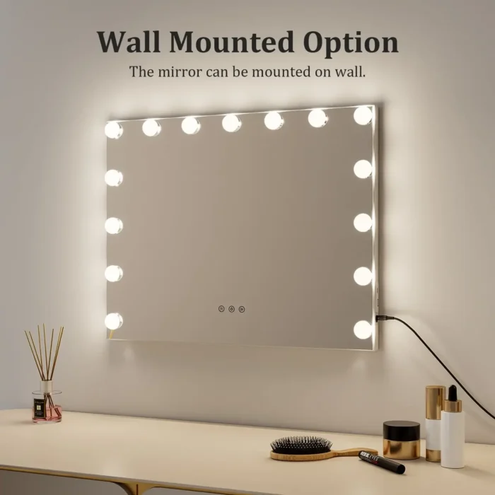 Bluetooth Makeup Mirror with LED – 3 Light Modes, Smart Touch Control & USB Charging - Image 3