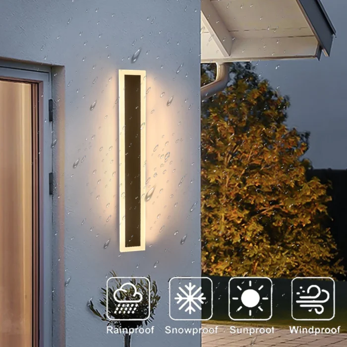 Outdoor Wall Light – Black Iron Base with Acrylic Shade, IP65 Waterproof for Porch & Garden - Image 4