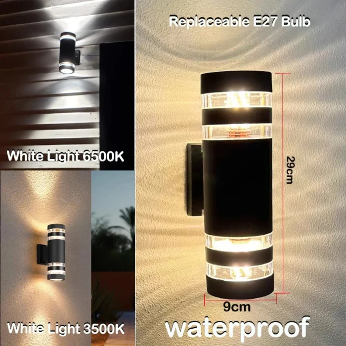 LED Outdoor Wall Lights – E27 Up/Down IP65 Waterproof Sconce for Porch & Garden - Image 6