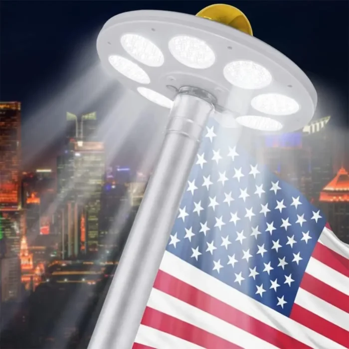 Solar Flag Pole Light – 136 LEDs, Auto On/Off, Energy Saving for 15-30FT Flagpoles