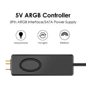 5V ARGB Controller – SATA Powered RGB Lighting Hub with Remote for Desktop PC