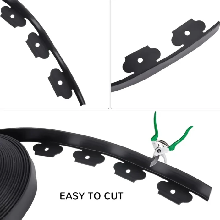 No-Dig Garden Edging Kit – 2" Black Landscape Border with 72 Spikes - Image 4