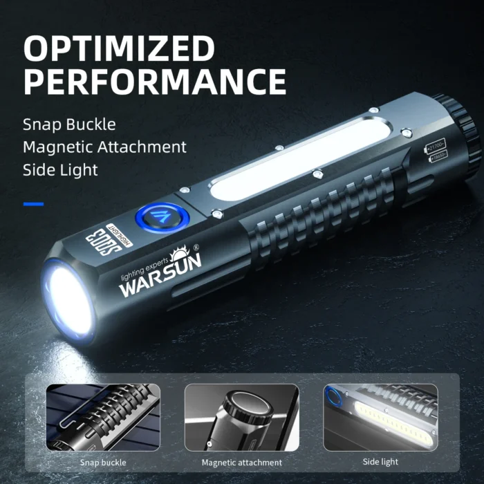 WARSUN Rechargeable LED Flashlight – SQ03 Super Bright with 8 Lighting Modes - Image 5