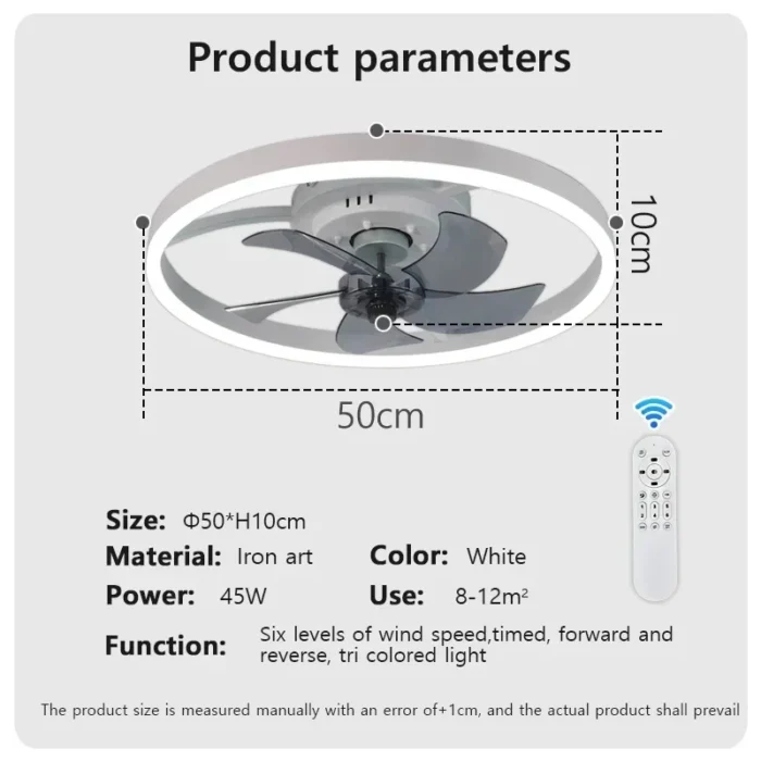 Modern LED Ceiling Fan Light – Silent Embedded Fixture for Living Room & Bedroom - Image 8