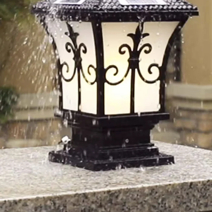 LED Solar Post Light – Vintage Outdoor Fixture with Dusk to Dawn Sensor for Garden & Entrance - Image 5