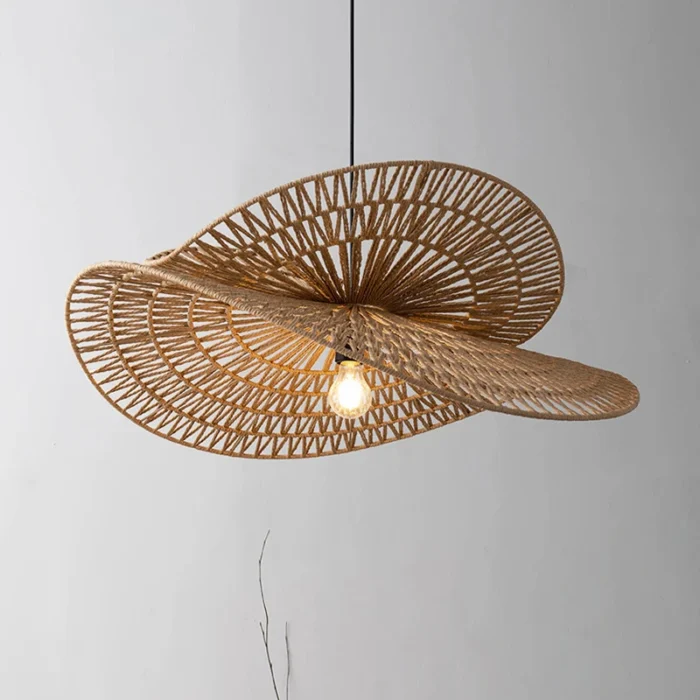 Vintage Rattan Hemp Rope Chandelier – Handmade Pendant Light for Living, Dining & Bedroom - Image 2