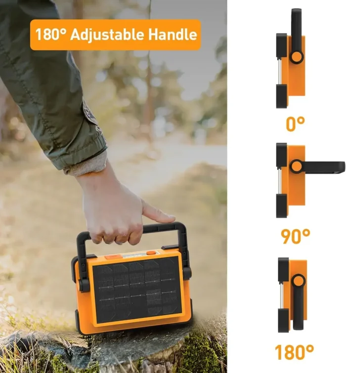New Rechargeable Solar Flood Light Outdoor Portable LED Reflector Spotlight Rechargeable Projector Floodlight Construction Lamp - Image 6