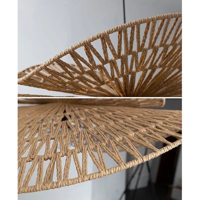Vintage Rattan Hemp Rope Chandelier – Handmade Pendant Light for Living, Dining & Bedroom - Image 5