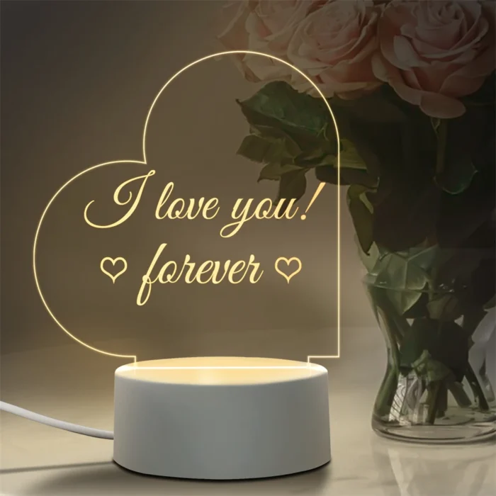 Creative LED Message Board Night Light – USB Powered with Pen, Gift for Kids & Girlfriend - Image 2