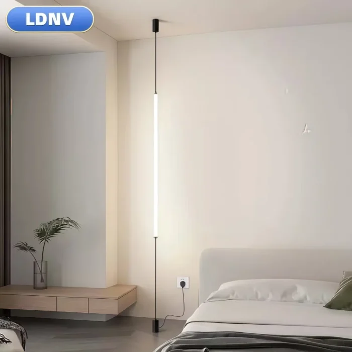 Modern Italian LED Floor Lamp – Long Line Acrylic Design for Bedroom, Living Room & Hotel Decor - Image 3