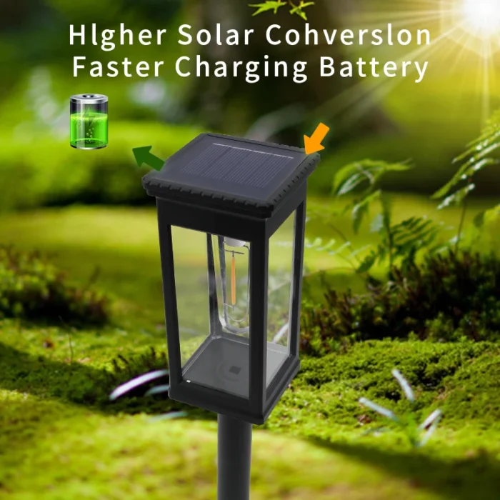 Retro Solar Pathway Warm Lights – Waterproof Outdoor Solar Powered Garden & Walkway Lighting - Image 2