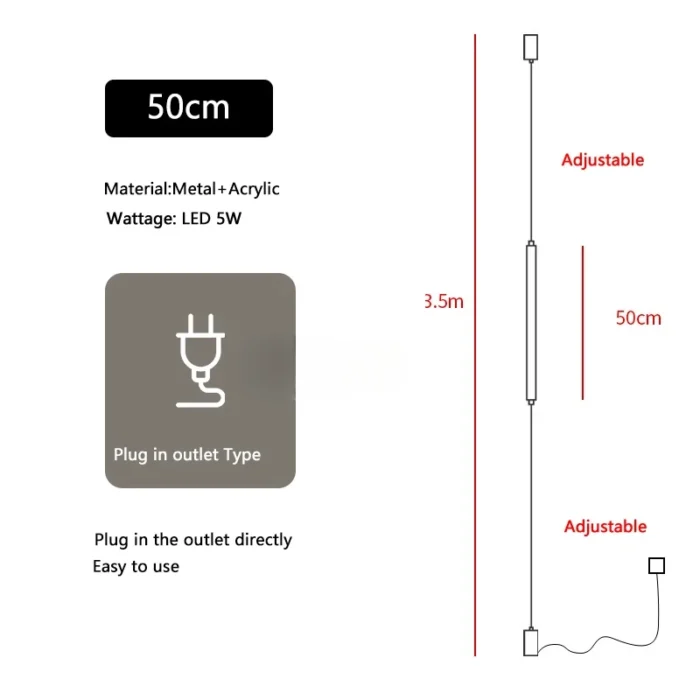 Modern Italian LED Floor Lamp – Long Line Acrylic Design for Bedroom, Living Room & Hotel Decor - Image 11