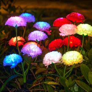 4-Pack Solar Flower Lights – Larger Realistic Flowers for Garden, Patio & Yard Decor