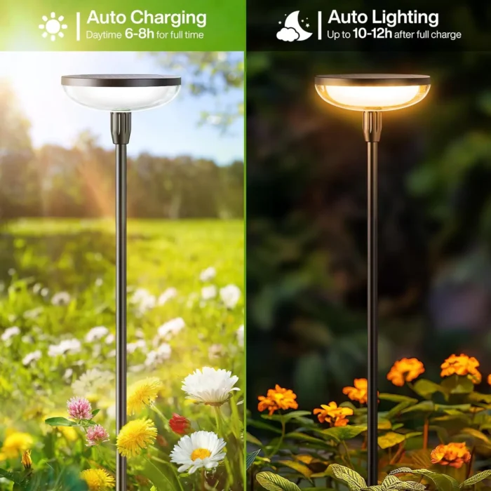 6-Pack Solar Path Lights – 31" Tall, 40 Lumens, Auto On/Off for Yard & Patio - Image 2