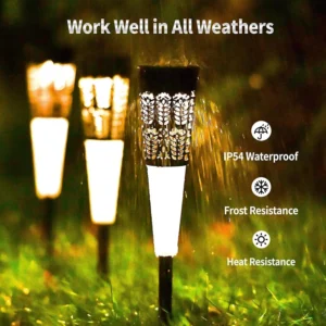 Warm White LED Solar Pathway Lights – Waterproof Outdoor Yard & Patio Decor