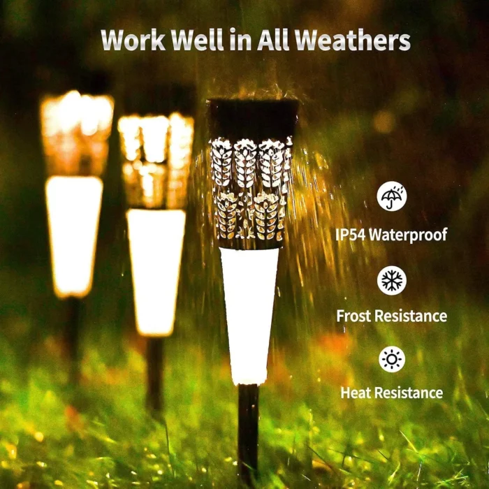 Warm White LED Solar Pathway Lights – Waterproof Outdoor Yard & Patio Decor