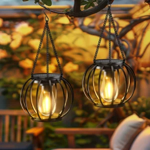 2-Pack Hanging Solar Lights – Bright Orb Design with Auto On/Off for Garden, Yard & Patio