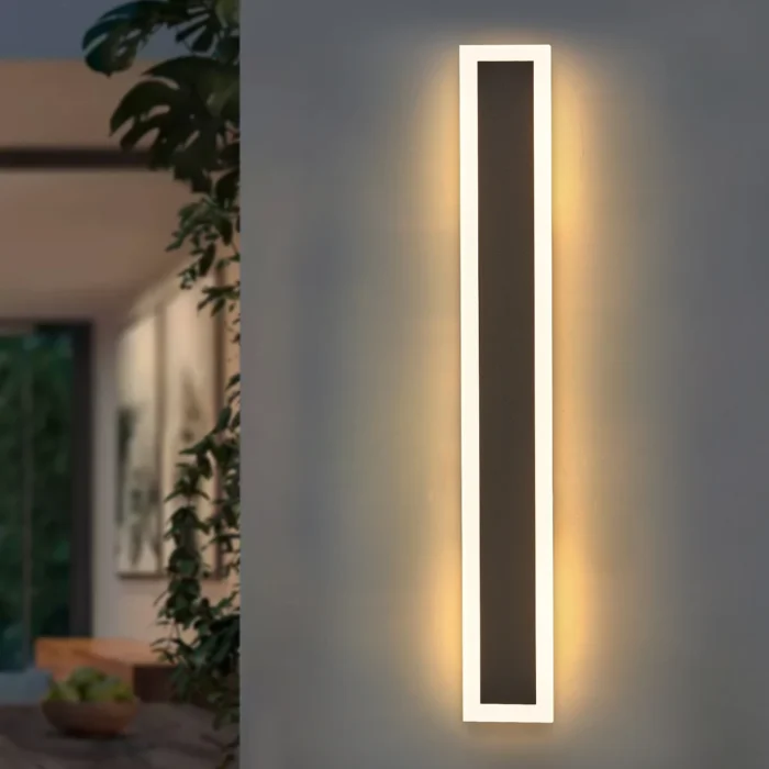 Outdoor Wall Light – Black Iron Base with Acrylic Shade, IP65 Waterproof for Porch & Garden - Image 2