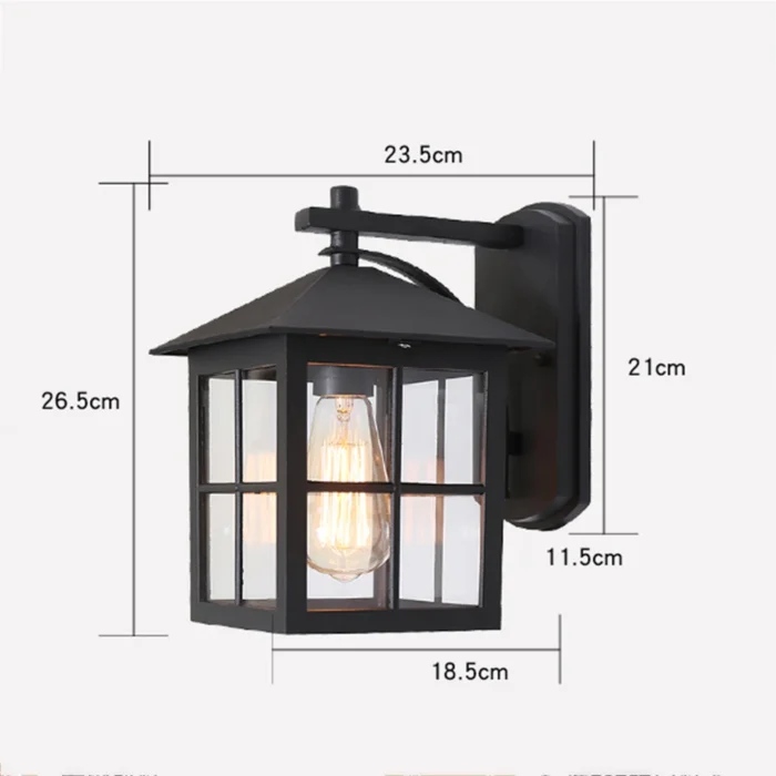 Outdoor Vintage Wall Lamp – E27 Bulb Retro Sconce, Black Bronze for Porch & Garden - Image 6