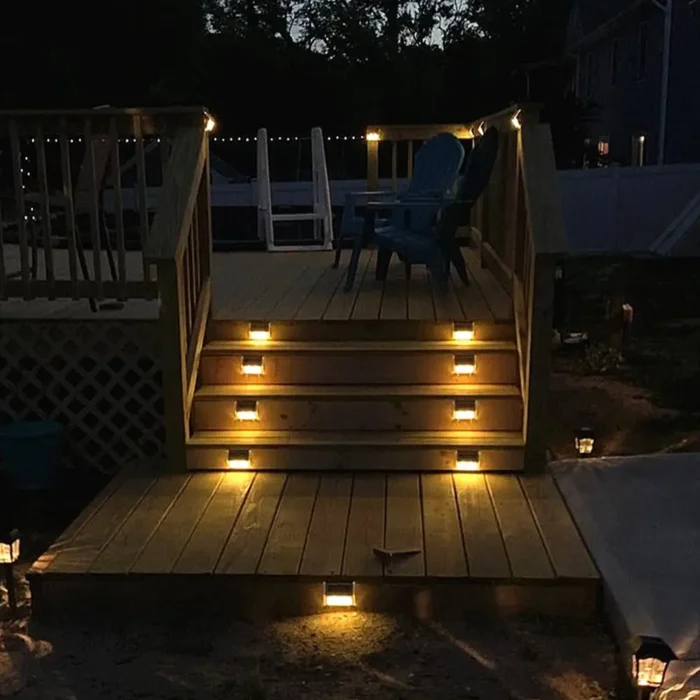 Lightess Solar Step Lights – Waterproof Stainless Steel LED Fence Lights for Garden Pathway - Image 4