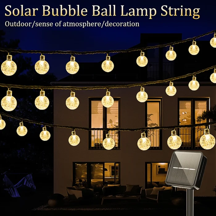 Solar Bubble Ball String Lights – 8 Modes Outdoor Garden & Party Decoration - Image 3
