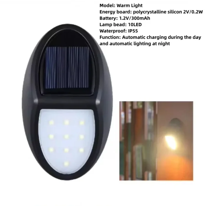 Solar Wall Lamp – Waterproof No-Wiring Step Light for Villa, Staircase & Courtyard Decoration - Image 2