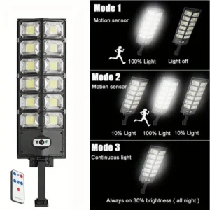 100000LM Ultra Powerful Solar Street Light – Remote Control, IP65 Waterproof Yard Lamp