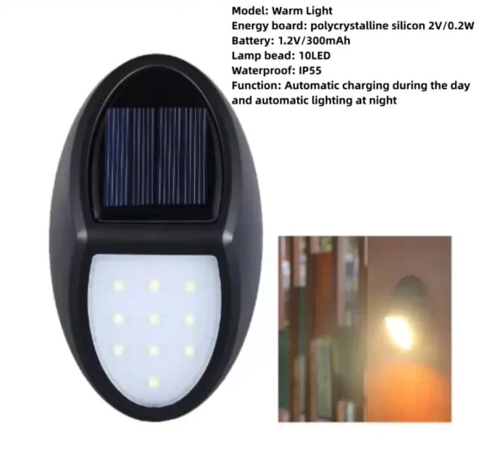 Solar Wall Lamp – Waterproof No-Wiring Step Light for Villa, Staircase & Courtyard Decoration - Image 7