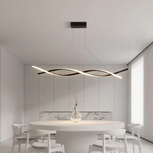 Modern Black Pendant Light – Clear Glass Farmhouse Fixture for Kitchen Island & Dining Room
