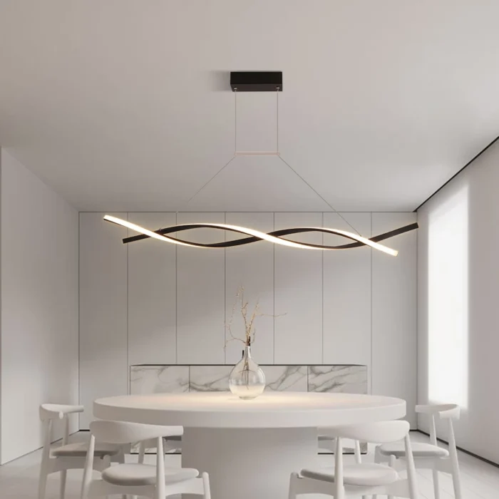 Modern Black Pendant Light – Clear Glass Farmhouse Fixture for Kitchen Island & Dining Room