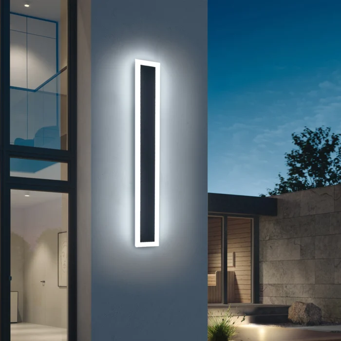 Outdoor Wall Light – Black Iron Base with Acrylic Shade, IP65 Waterproof for Porch & Garden - Image 3