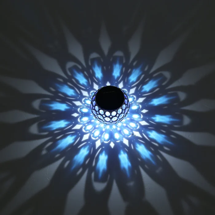 Solar LED Hollow Hanging Ball Light – Waterproof Outdoor Garden Peacock Lamp