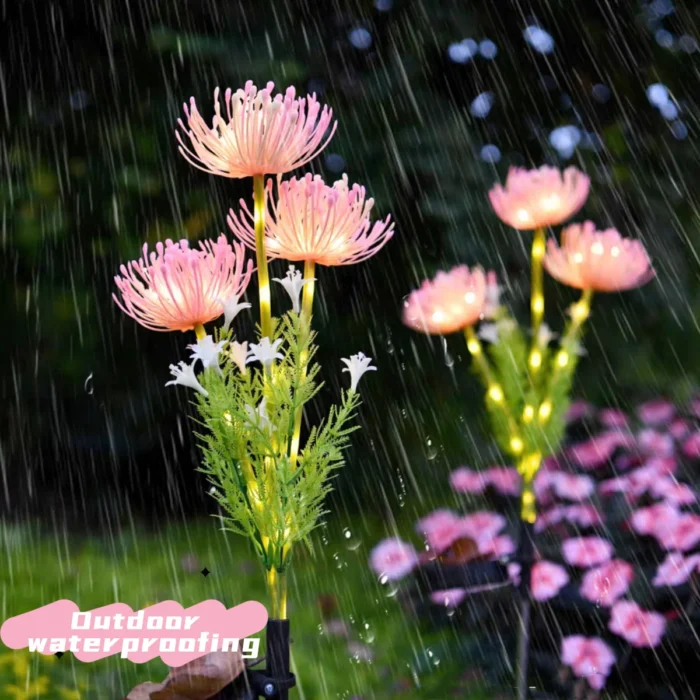 2PC Solar-Powered Flower Ground Plug Lights – Waterproof Outdoor Lawn & Courtyard Decor - Image 2
